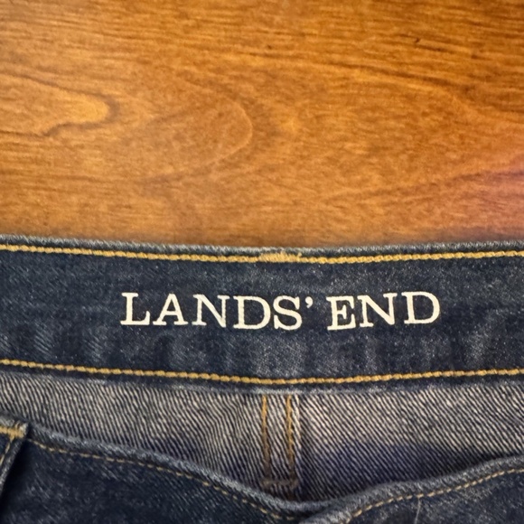 Lands' End Size 16 Dark Wash Straight Leg High Rise Jeans w/30" Inseam - EUC - Picture 4 of 6
